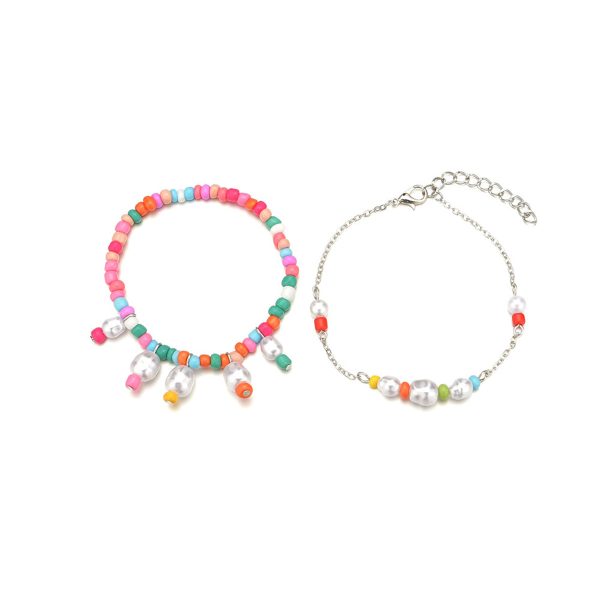 Multicolor Howlite & Pearl Silver-Plated Stretch Bracelet Set Online