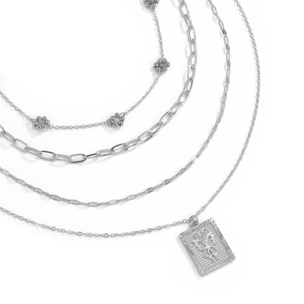 Howlite & Silver-Plated Mum & Butterfly Card Pendant Necklace Set Online now