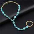 Teal Turquoise & 18K Gold-Plated Ankle-To-Toe Ring Anklet Fashion