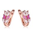 Cubic Zirconia & Purple Opal Leverback Earrings on Sale