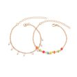 Multicolor Howlite & Pearl 18K Gold-Plated Anklet Set For Sale