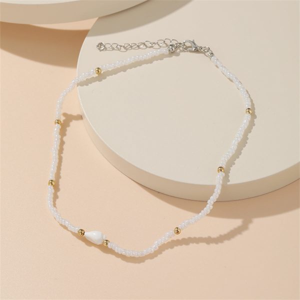 White Howlite & Two Tone Beaded Station Necklace Online now