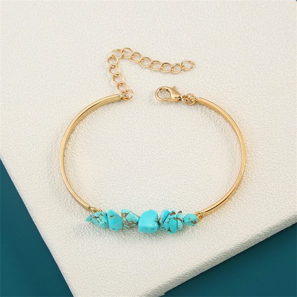 Turquoise & 18K Gold-Plated Bracelet Discount