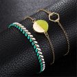 Teal Enamel & Resin 18K Gold-Plated Adjustable Charm Bracelet Set on Sale