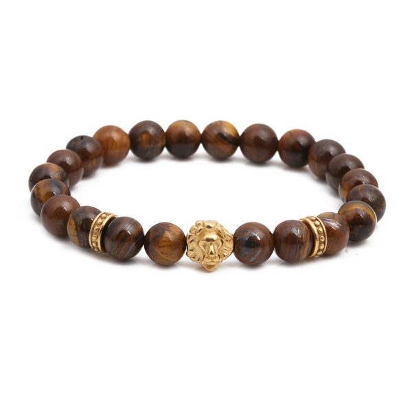 Tiger Eye & 18K Gold-Plated Lion Beaded Stretch Bracelet Online Hot Sale