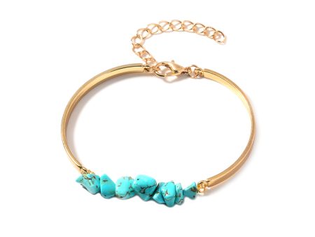 Turquoise & 18K Gold-Plated Bracelet Discount