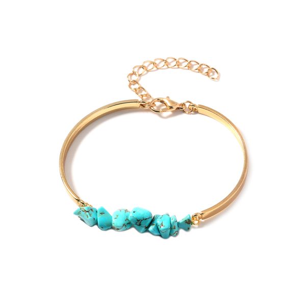 Turquoise & 18K Gold-Plated Bracelet Discount