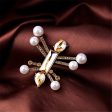 Crystal & Pearl 18K Gold-Plated Robot Brooch Supply