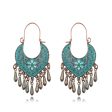 Teal Enamel & 18K Gold-Plated Flower Drop Earrings For Sale