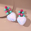 Teal & Fuchsia Howlite Heart Drop Earrings Fashion