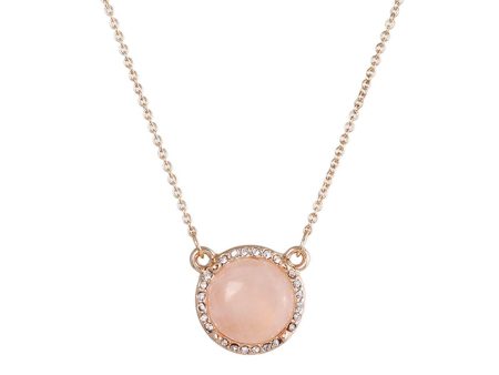 Cubic Zirconia & Pink Crystal Halo Round Pendant Necklace Online now