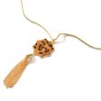 Tan Polyurethane & 18K Gold-Plated Leopard Flower Tassel Pendant Necklace For Cheap