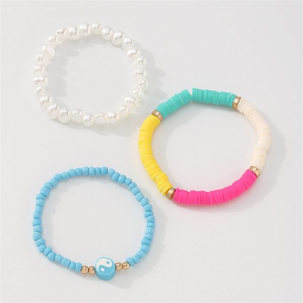 Howlite & Polymer Clay 18K Gold-Plated Yin Yang Stretch Bracelet Set Online now