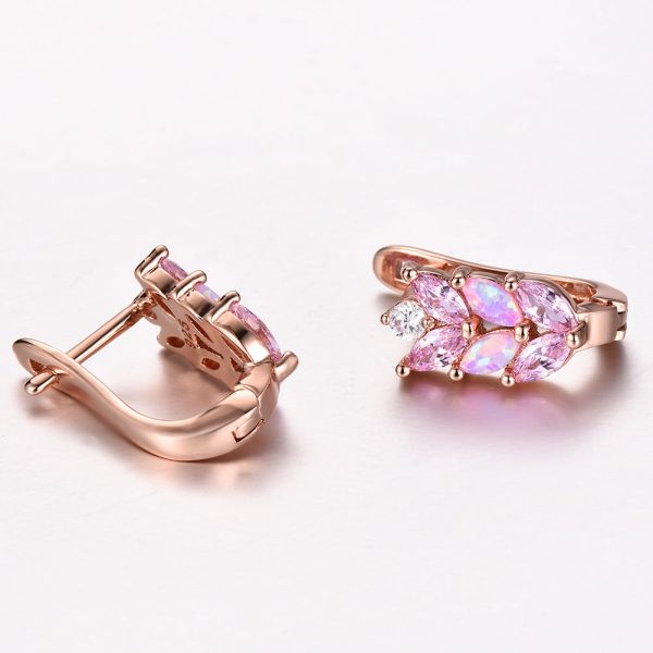 Cubic Zirconia & Purple Opal Leverback Earrings on Sale