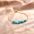 Turquoise & 18K Gold-Plated Adjustable Bracelet For Discount