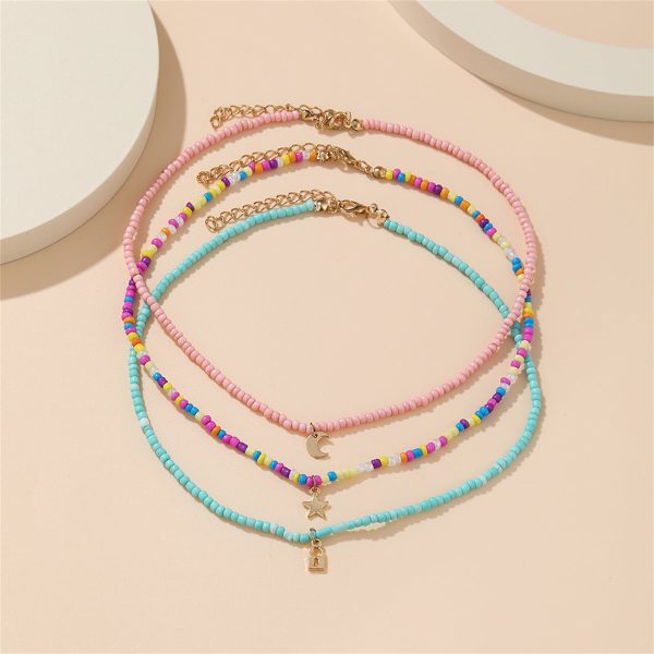 Multicolor Howlite & 18K Gold-Plated Celestial Necklace Set Sale