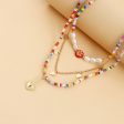 Multicolor Howlite & Pearl 18K Gold-Plated Heart Pendant Necklace Set Online now