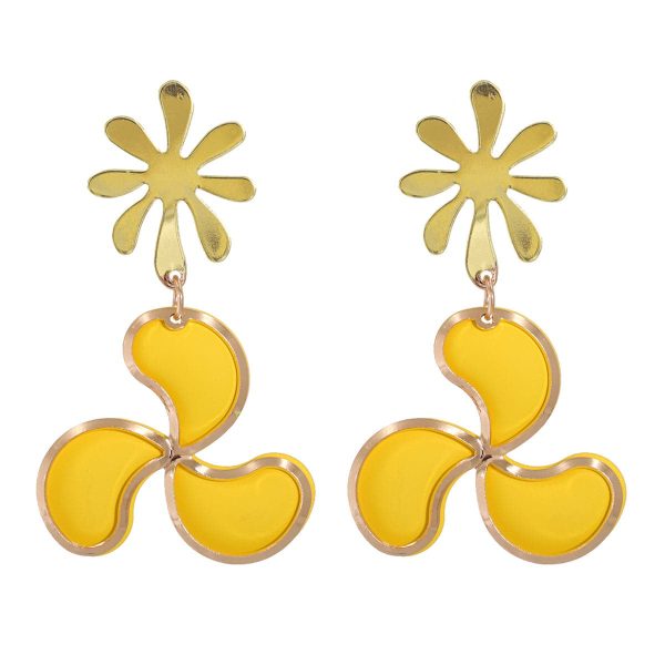 Yellow Enamel & 18K Gold-Plated Leaf Drop Earrings Hot on Sale