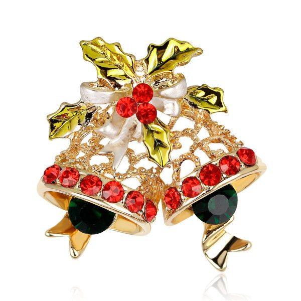 Cubic Zirconia & 18K Gold-Plated Botany Bell Brooch on Sale