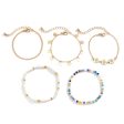 Multicolor Howlite & Enamel 18K Gold-Plated Mum Bracelet Set Online now