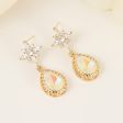 White Crystal & Cubic Zirconia 18K Gold-Plated Star Drop Earrings Online now