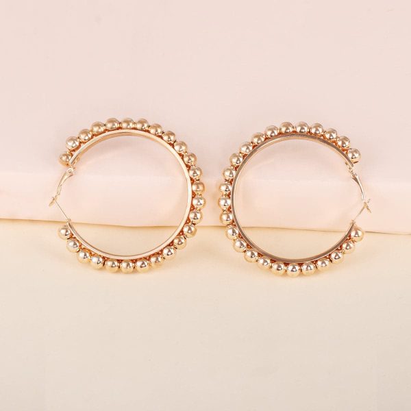 18K Gold-Plated Bead Hoop Earrings Online Sale