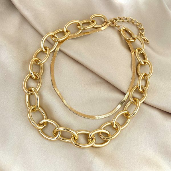 18K Gold-Plated Cable Chain Layered Necklace Online Sale