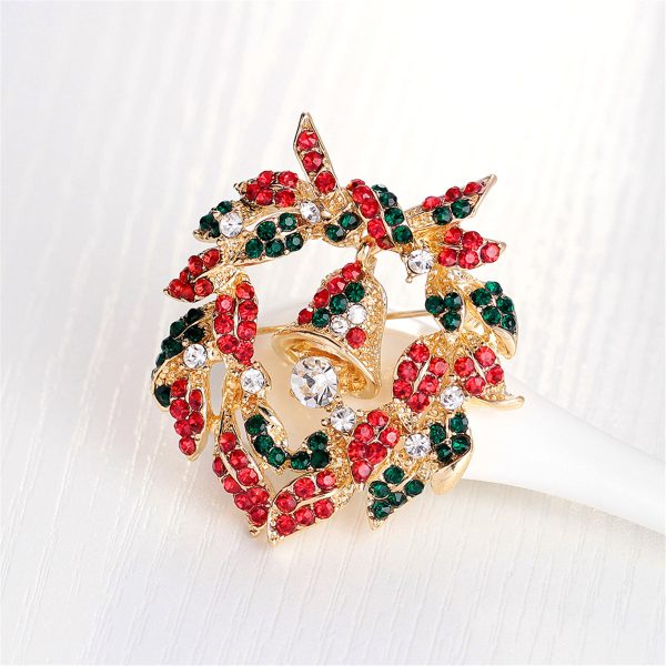 Cubic Zirconia & 18K Gold-Plated Bell Botany Wreath Brooch Hot on Sale