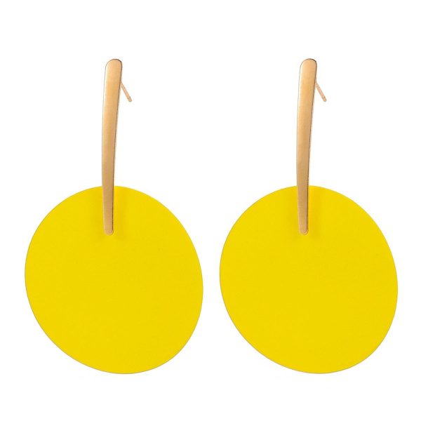 Yellow Acrylic & 18K Gold-Plated Round Drop Earrings Hot on Sale