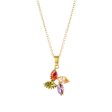 Purple Multicolor Crystal & 18K Gold-Plated Pendant Necklace Supply