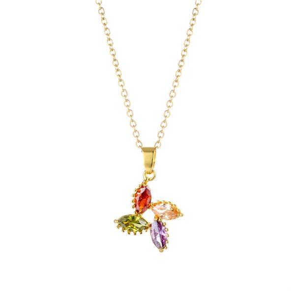 Purple Multicolor Crystal & 18K Gold-Plated Pendant Necklace Supply