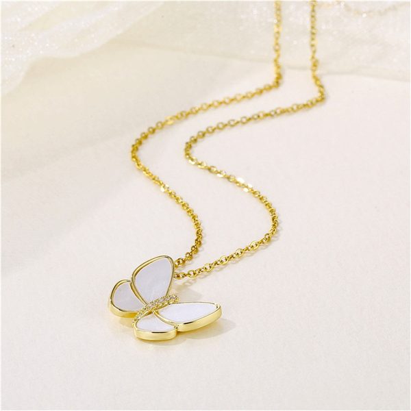 Shell & 18K Gold-Plated Butterfly Pendant Necklace Online Sale