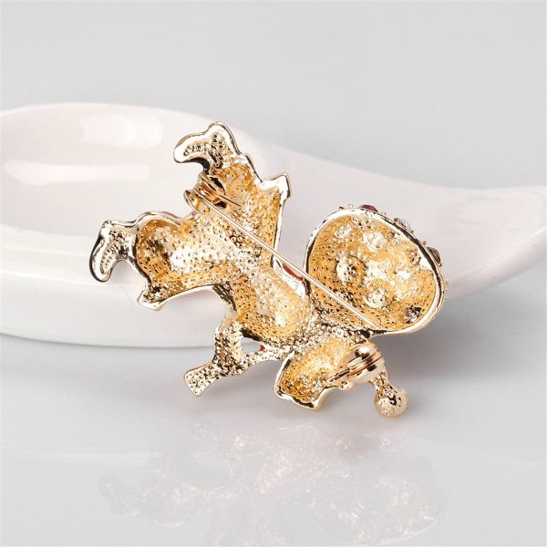 Cubic Zirconia & 18K Gold-Plated Santa Claus & Presents Brooch Cheap