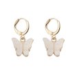 White Acrylic & 18K Gold-Plated Butterfly Drop Earrings Hot on Sale