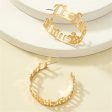 18K Gold-Plated  The Future Female  Open-Hoop Drop Earrings For Cheap