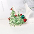 Clear Cubic Zirconia & Green Enamel Christmas Tree Brooch on Sale