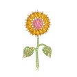 Yellow Crystal & Cubic Zirconia Sunflower Brooch Cheap