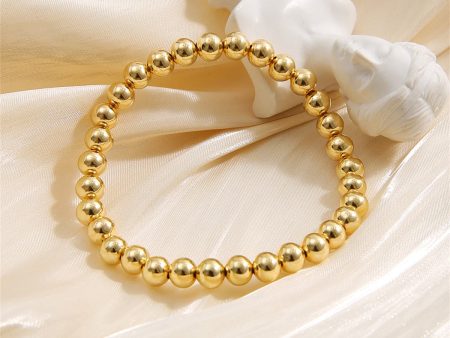 18K Gold-Plated Bead Stretch Bracelet Cheap