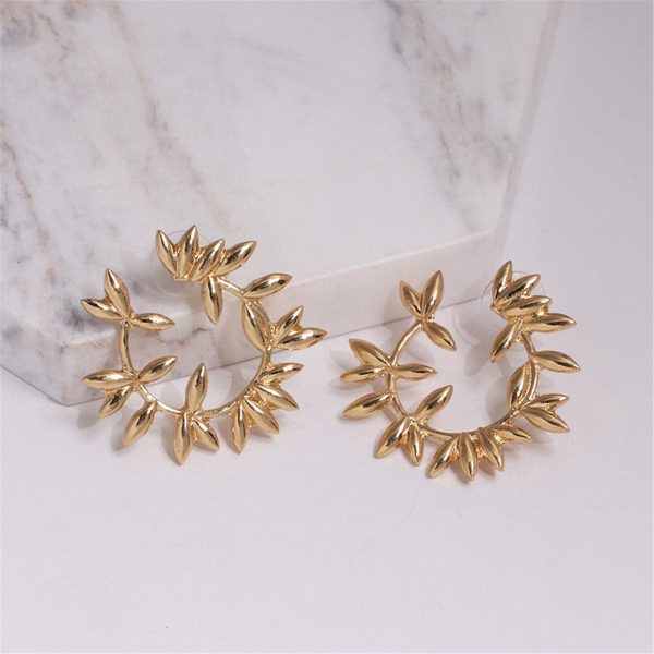 18K Gold-Plated Botany Circle Cluster Stud Earrings Discount