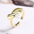 18K Gold-Plated Twisted Smooth Geometric Bypass Ring For Cheap