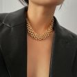 18K Gold-Plated Chunky Panther Chain Choker Necklace Cheap