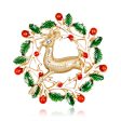 Cubic Zirconia & 18K Gold-Plated Deer & Branch Brooch Online