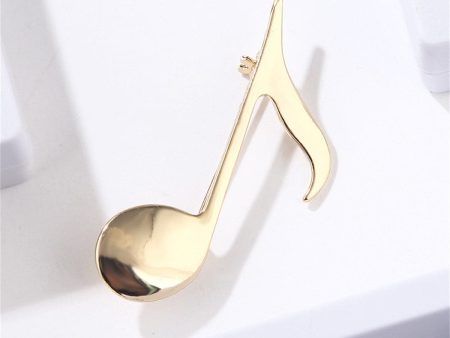 18K Gold-Plated Musical Note Brooch Cheap