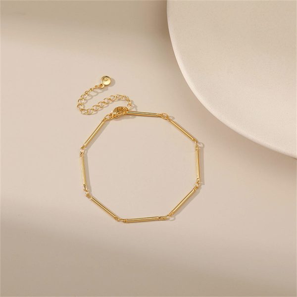 18K Gold-Plated Bar Station Bracelet For Discount