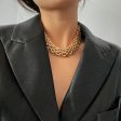 18K Gold-Plated Chunky Panther Chain Choker Necklace Cheap