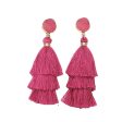 Rose Polyster & Resin 18K Gold-Plated Tassel Drop Earrings For Sale