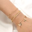 18K Gold-Plated Butterfly Station Bracelet Set For Discount