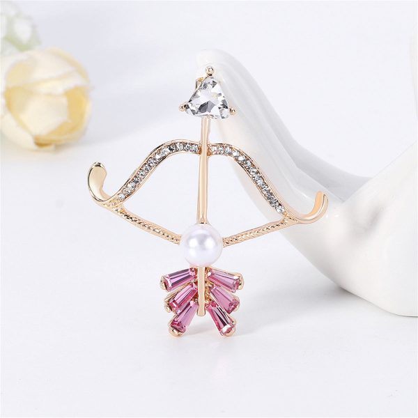 Clear Crystal & Cubic Zirconia Pearl 18k Gold-Plated Bow Arrow Brooch Discount