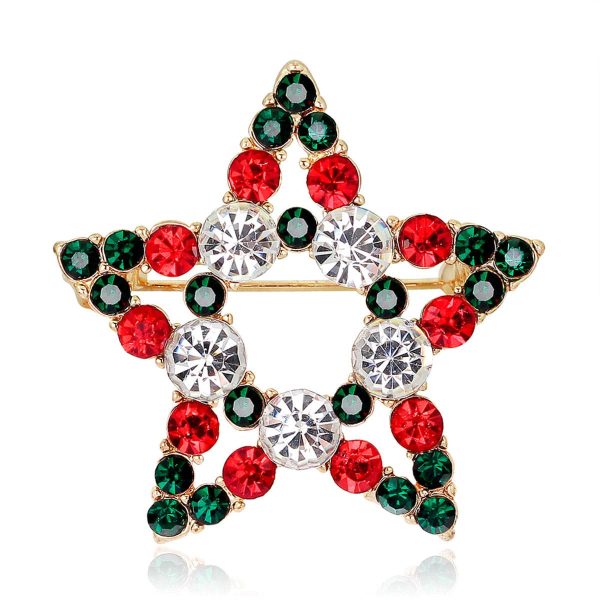 Cubic Zirconia & 18K Gold-Plated Hollow Star Brooch Hot on Sale