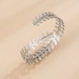 Silver-Plated Leaf Bypass Arm Cuff Online now